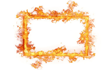 A fire frame isolated on transparent background.