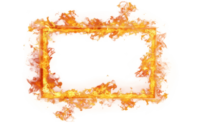 A fire frame isolated on transparent background.