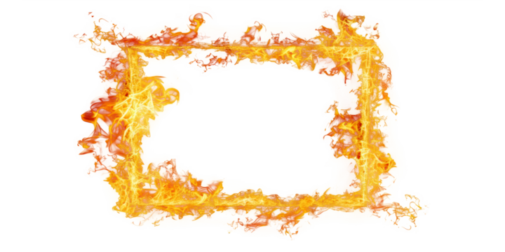 A fire frame isolated on transparent background.