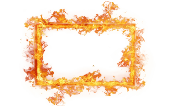 A fire frame isolated on transparent background.