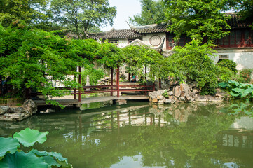 Fototapeta premium liuyuan Garden, Suzhou City, Jiangsu Province, China, was built in the Ming Dynasty (1593), a famous garden in the south of the Yangtze River. National key cultural relics, World Heritage.