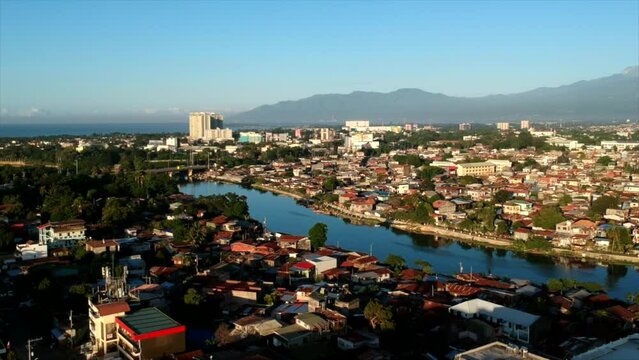 Drone, Aerial Cinematic shots of  Davao City, The capital of Southern Mindanao in the Philippines.