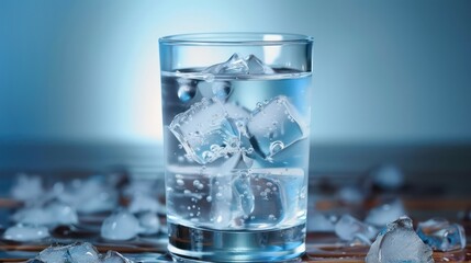 ice cubes on water cup glass