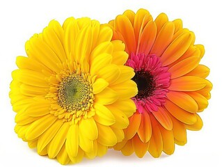 gerbera color flower on white background