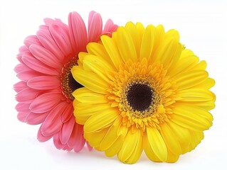 gerbera color flower on white background