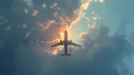 Naklejka premium Airplane in the sky.