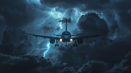 Airplane during strom