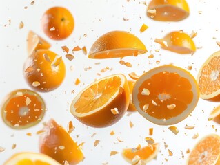 fruits oranges on a white background