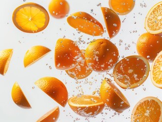 fruits oranges on a white background