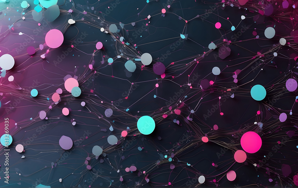 Aufkleber a colorful abstract background with circles and lines