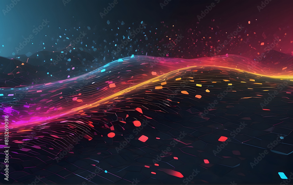 Aufkleber a colorful abstract background with circles and lines
