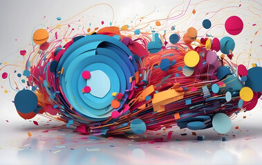 Obraz premium A colorful abstract background with circles and lines