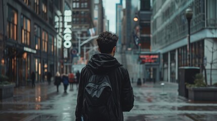 young man in the city, urban, modern