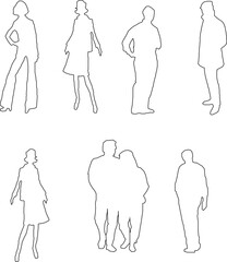  vector illustration sketch design image collection of people's activities with funny movements