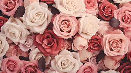 Roses Flowers Image, Pattern Style, For Wallpaper, Desktop Background, Smartphone Cell Phone Case, Computer Screen, Cell Phone Screen, Smartphone Screen, 16:9 Format - PNG
