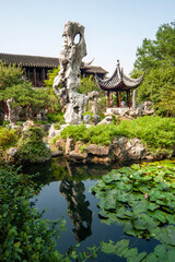 Suzhou, Jialiuyuang Garden, Suzhou City, Jiangsu Province, China, was built in the Ming Dynasty (1593), a famous garden in the south of the Yangtze River. National key cultural relics, World Heritage.