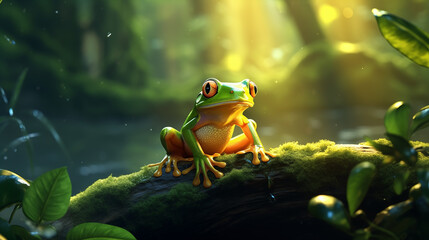 Toads and Frogs Image, Pattern Style, For Wallpaper, Desktop Background, Smartphone Cell Phone Case, Computer Screen, Cell Phone Screen, Smartphone Screen, 16:9 Format - PNG