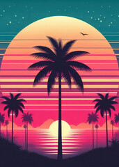 Fototapeta premium trees at sunset