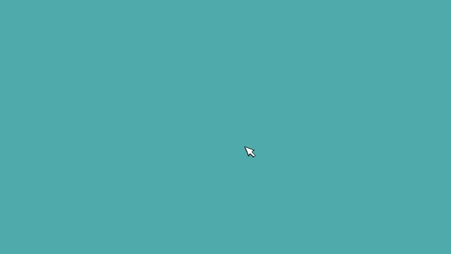 Animation with text Start in dialog screen with ok button and cursor arrow, PC interface in retro 90s style, alpha channel. Motion graphics 4k footage for a video project