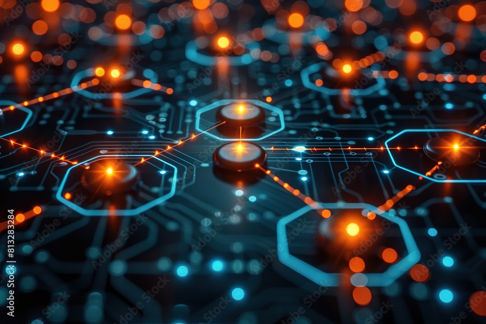 Poster digital technology concept communication abstract networking connectivity science design information