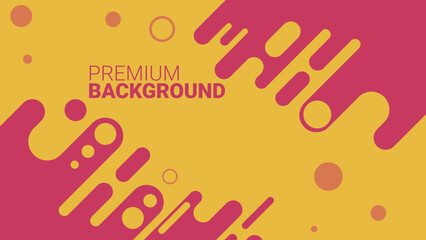 Premium Flat Vector Abstract Pink and Yellow geometric rounded shape background