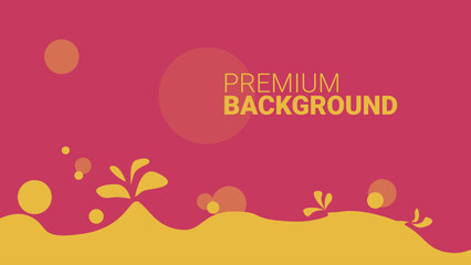 Premium Flat Vector Abstract Pink and Yellow geometric rounded shape background