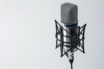 Microphone condenser with retro design on white background