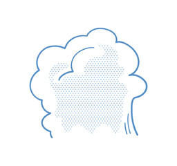 空にそびえる大きな入道雲　イラスト素材
