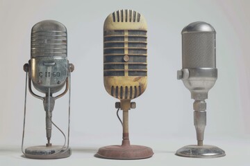 Multiple microphone condenser with various design on white background