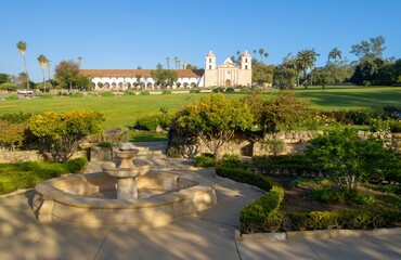 Gardens in Mission Historical Park, Santa Barbara, California, United States of America.