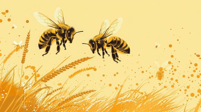 world bee day poster illustration wallpaper for may 20 celebration