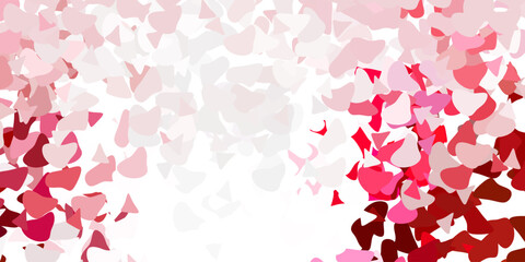 Light pink, red vector pattern with abstract shapes.