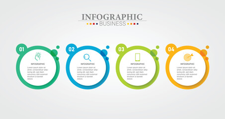 Business infographic element with 4 options, steps, number vector template design - obrazy, fototapety, plakaty