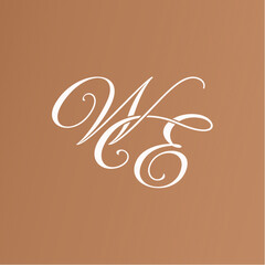fashion logo with initials WE luxury	
 - obrazy, fototapety, plakaty