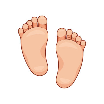 Baby foot soles vector isolated on white background.