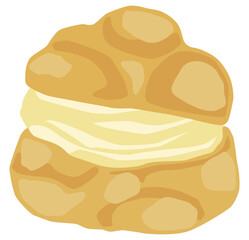 かわいいシュークリームのイラスト