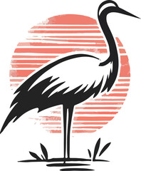 Creation of crane illustration artificial intelligence.
