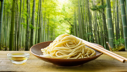 日本の代表的な家庭料理の冷たいざるうどん