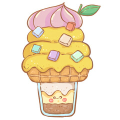 cute cream cone