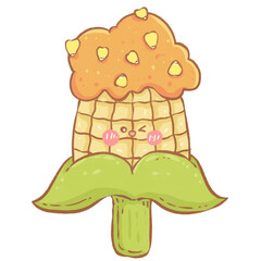 cartoon corn ice cream