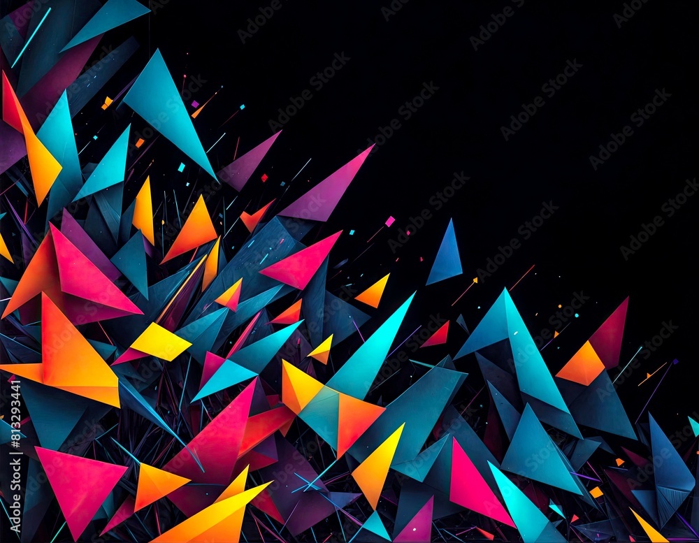 Poster dynamic geometric patterns on dark background