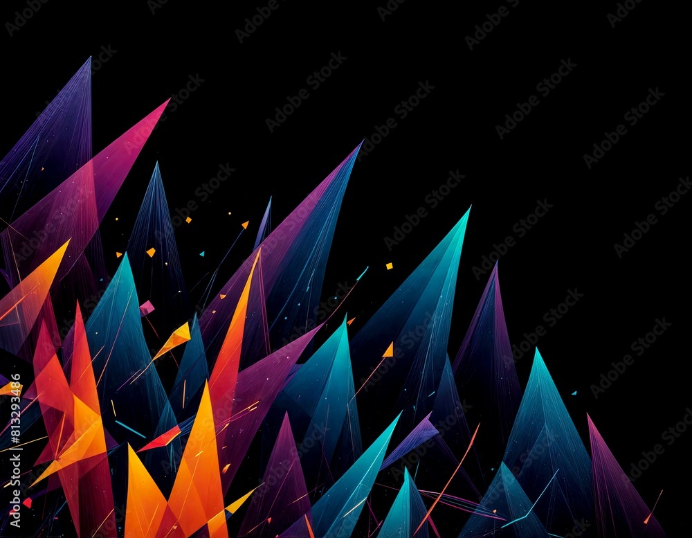 Poster dynamic geometric patterns on dark background