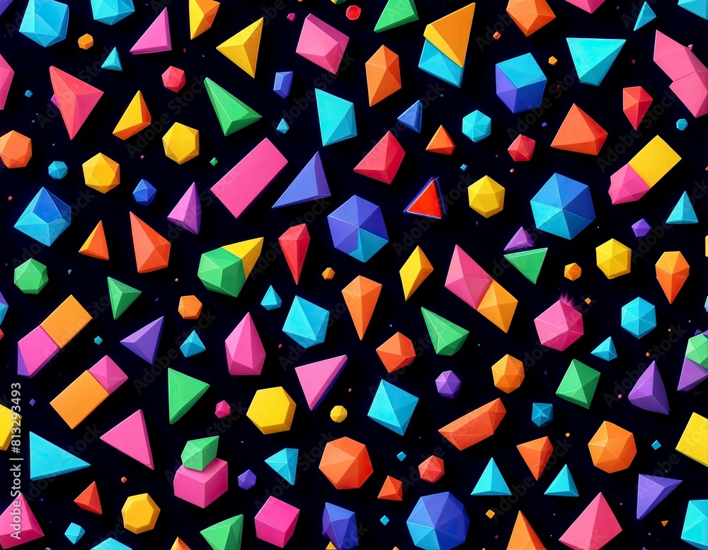 Poster dynamic geometric patterns on dark background