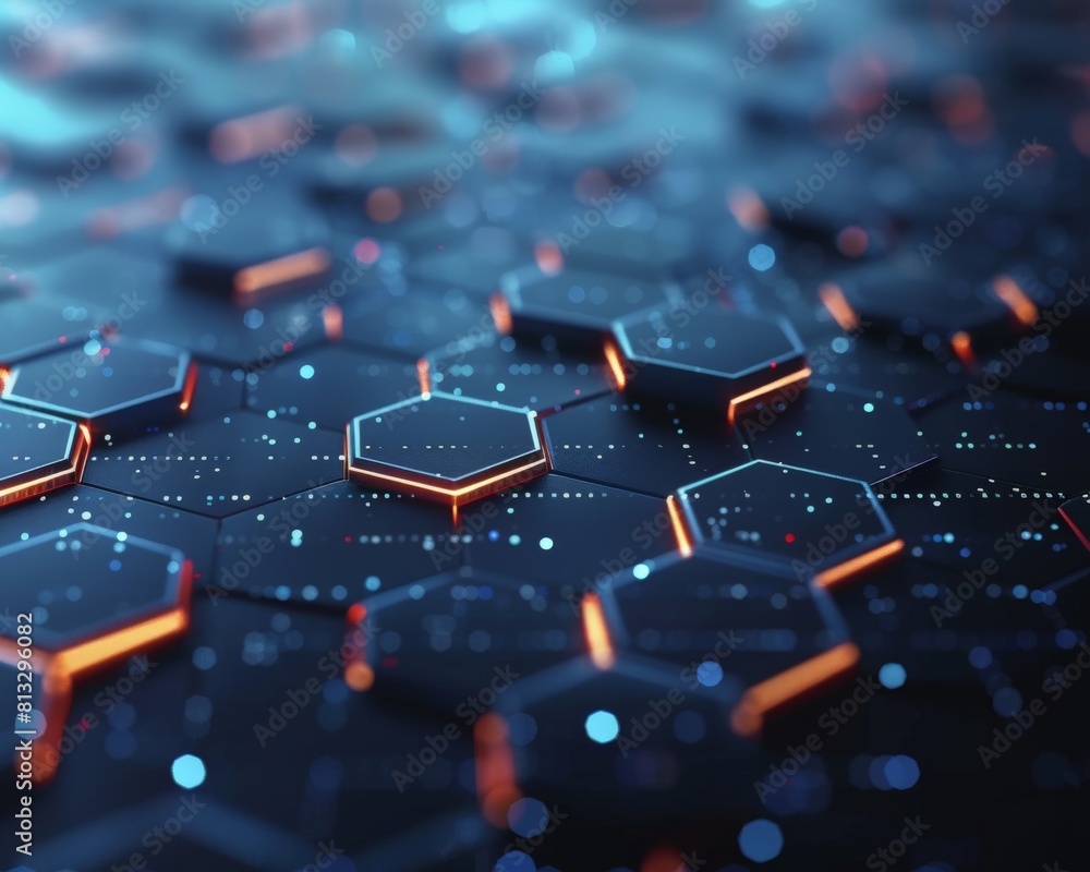 Aufkleber abstract 3d rendering of futuristic technology background with hexagons.