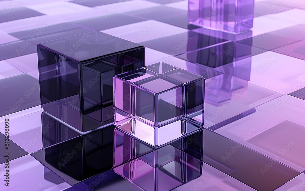 Poster abstract 3d rendering of geometric shapes.