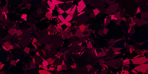 Naklejka premium Dark Pink vector background with polygonal forms.