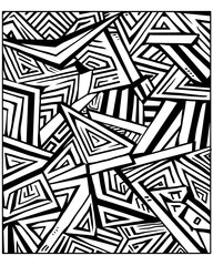 Geometric Coloring Book Engaging Minds with HighContrast Monochrome Patterns