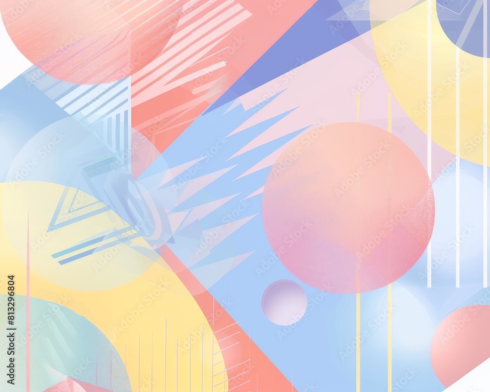 Poster abstract geometric background with pastel color. illustration with simple shapes.