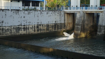 bridge over canal, dam water chamber