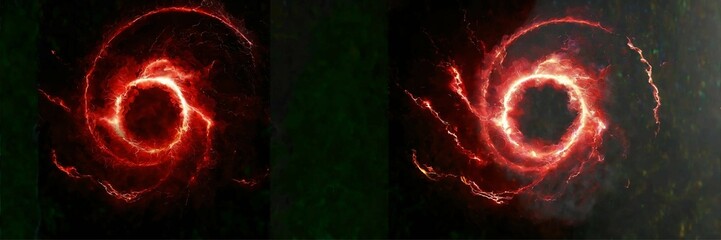 red abstract circle plasma lightning particle effect